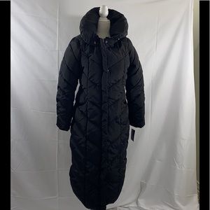 Steve Madden Chevron Maxi Puffer Coat with hood